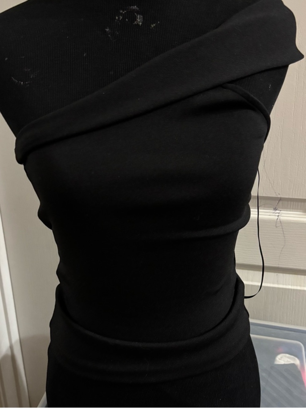 Zara Black Off-Shoulder Stretch Knit Top